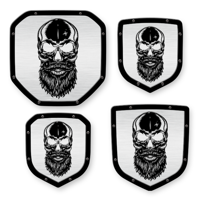 Bearded Skull Shield Emblem - RAM® Trucks, Grille or Tailgate - Fits Multiple Models and Years