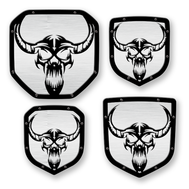 Longhorn Skull Shield Emblem - RAM® Trucks, Grille or Tailgate - Fits Multiple Models and Years