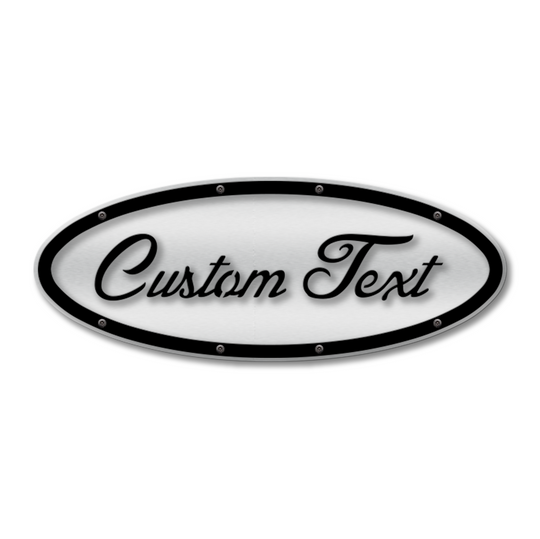 Custom Text Oval Replacement - Script - Fits Multiple Ford® Trucks - Fully Customizable Colors