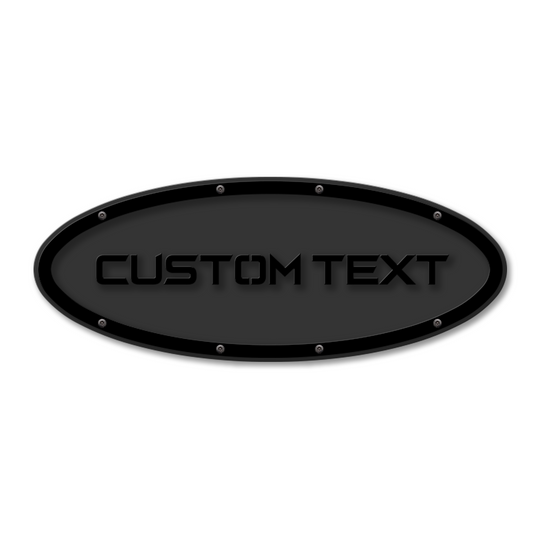 Custom Text Oval Replacement - Sharp - Fits Multiple Ford® Trucks - Fully Customizable Colors