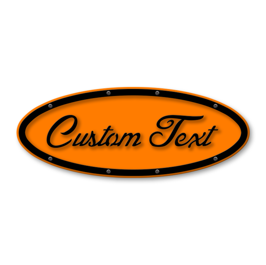 Custom Text Oval Replacement - Script - Fits Multiple Ford® Trucks - Fully Customizable Colors