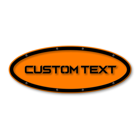 Custom Text Oval Replacement - Sharp - Fits Multiple Ford® Trucks - Fully Customizable Colors