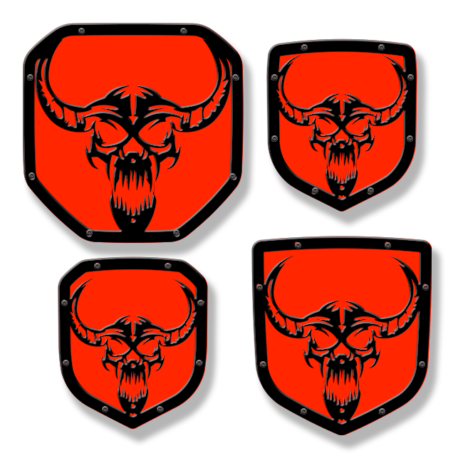 Longhorn Skull Shield Emblem - RAM® Trucks, Grille or Tailgate - Fits Multiple Models and Years