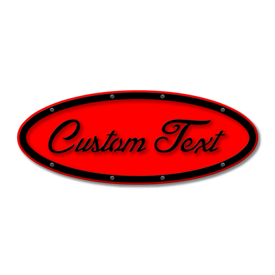 Custom Text Oval Replacement - Script - Fits Multiple Ford® Trucks - Fully Customizable Colors