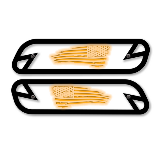 Tattered Flag Hood Emblem Replacements - Fits 2019-2023 Ram® 2500, 3500, 4500 - Fully Customizable, LED or Non-LED