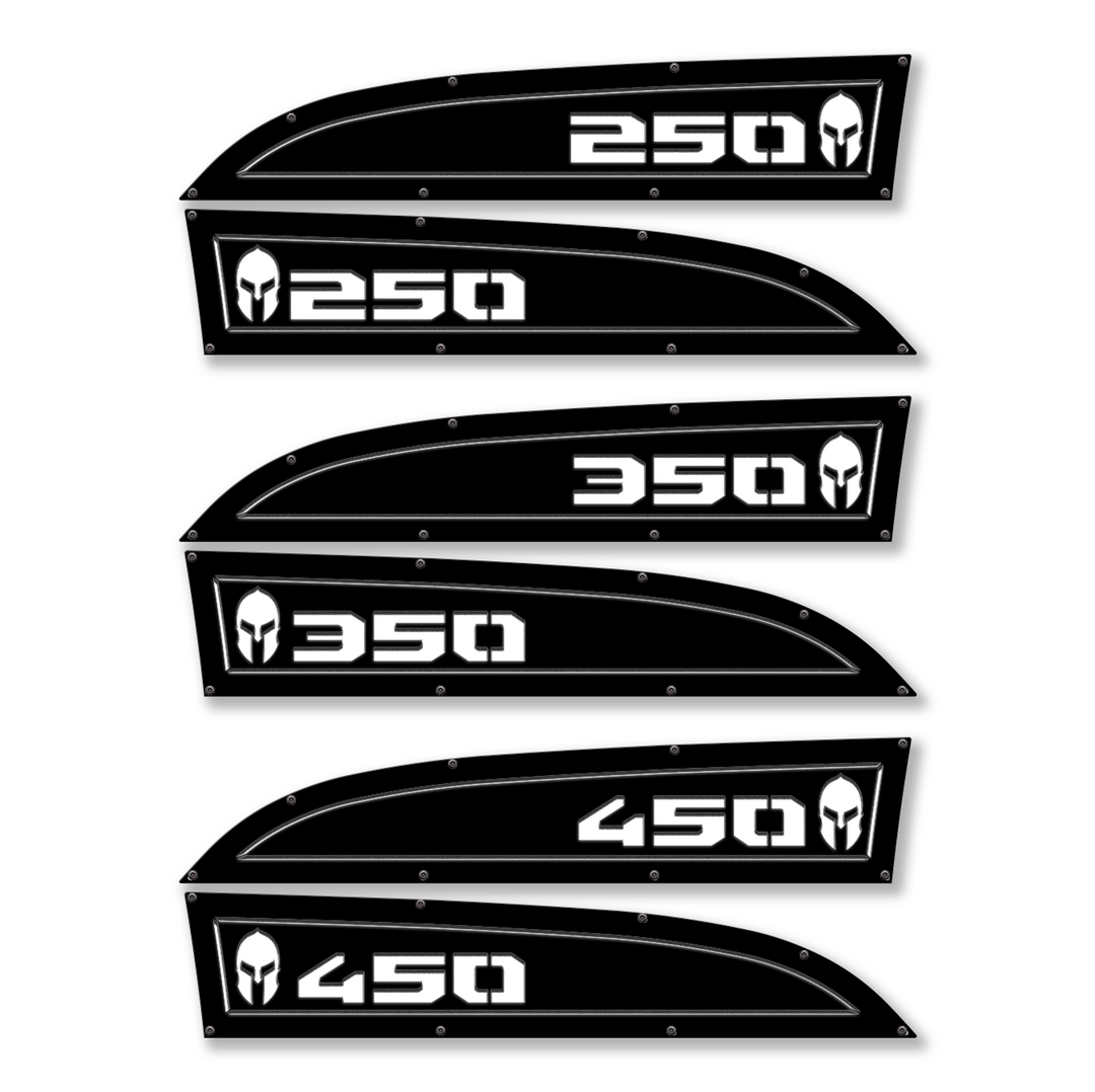 Spartan 250, 350 or 450 11-16 Ford® Super Duty® Fender Badge Replacements - Fully Customizable, LED and Non-LED