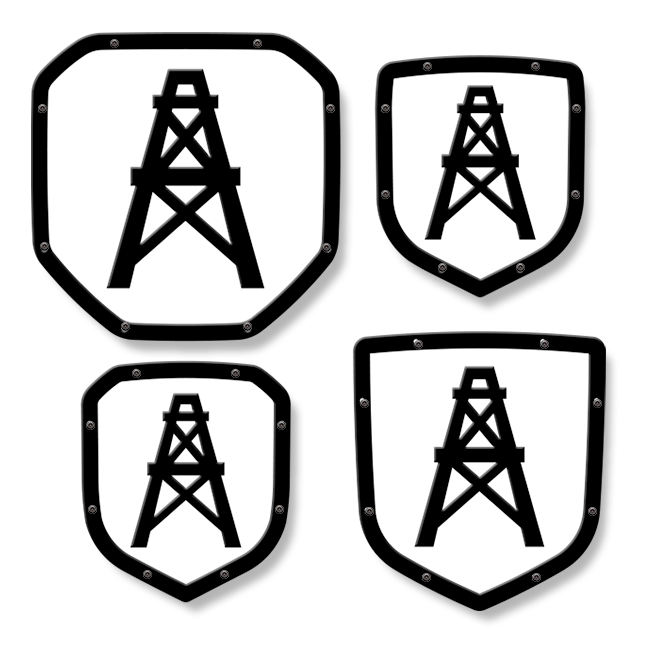 Emblème de bouclier de plate-forme pétrolière - Camions RAM®, calandre ou hayon - Compatible avec plusieurs modèles et années