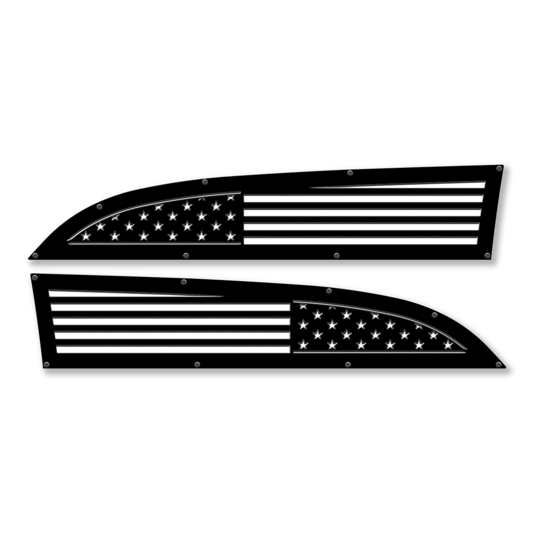 Full American Flag 11-16 Ford® Super Duty® Fender Badge Replacements - Fully Customizable, LED and Non-LED