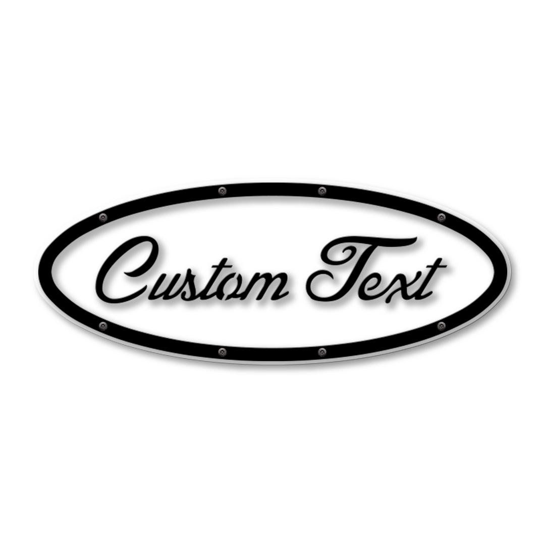 Custom Text Oval Replacement - Script - Fits Multiple Ford® Trucks - Fully Customizable Colors