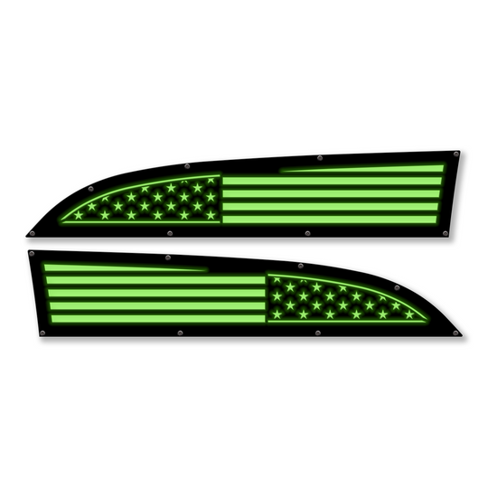 Full American Flag 11-16 Ford® Super Duty® Fender Badge Replacements - Fully Customizable, LED and Non-LED