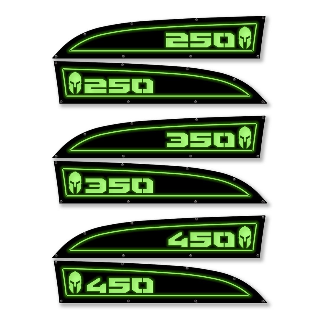 Spartan 250, 350 or 450 11-16 Ford® Super Duty® Fender Badge Replacements - Fully Customizable, LED and Non-LED