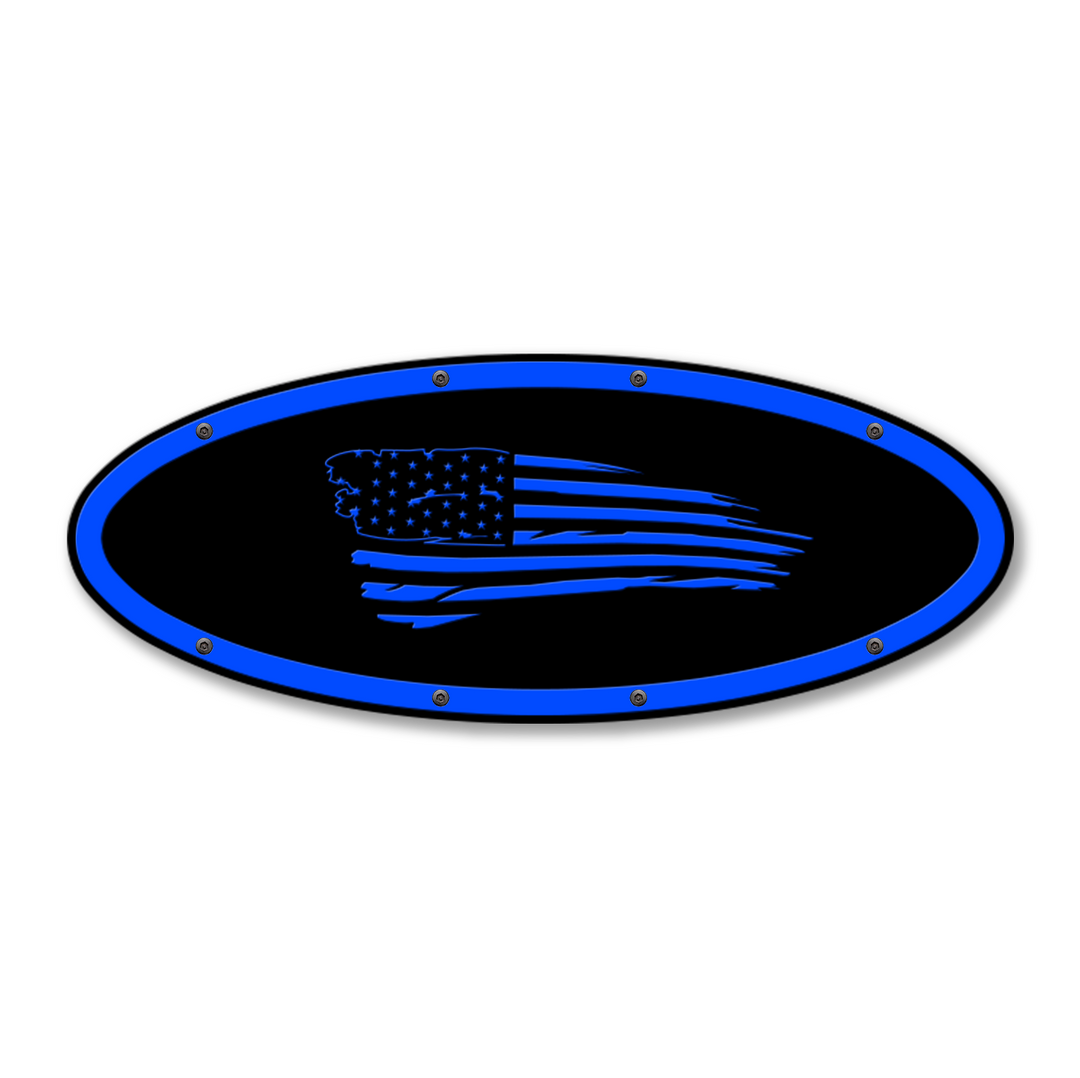 Tattered Flag Oval Replacement - Fits Multiple Ford® Trucks - Fully Customizable Colors