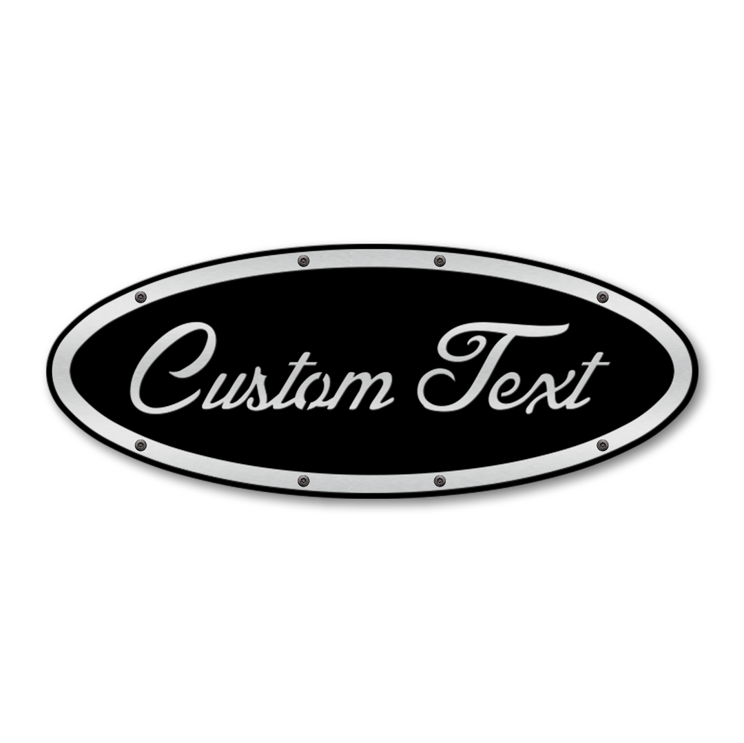 Custom Text Oval Replacement - Script - Fits Multiple Ford® Trucks - Fully Customizable Colors