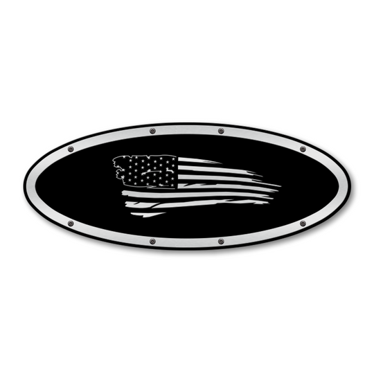 Tattered Flag Oval Replacement - Fits Multiple Ford® Trucks - Fully Customizable Colors