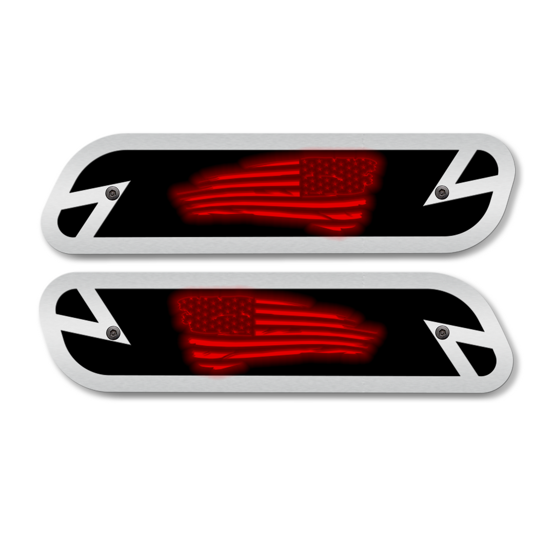 Tattered Flag Hood Emblem Replacements - Fits 2019-2023 Ram® 2500, 3500, 4500 - Fully Customizable, LED or Non-LED