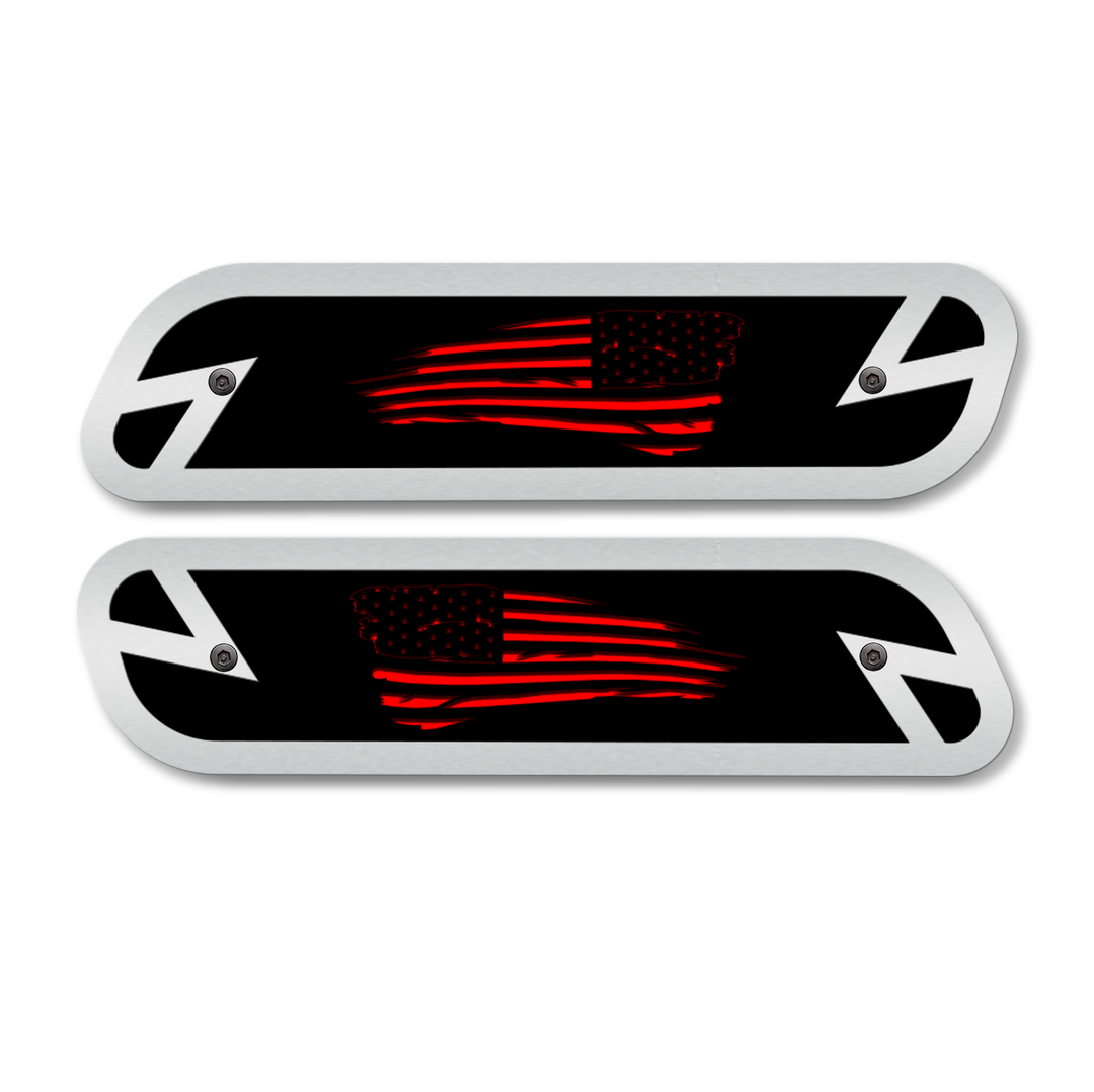 Tattered Flag Hood Emblem Replacements - Fits 2019-2023 Ram® 2500, 3500, 4500 - Fully Customizable, LED or Non-LED