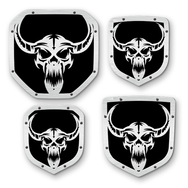 Longhorn Skull Shield Emblem - RAM® Trucks, Grille or Tailgate - Fits Multiple Models and Years