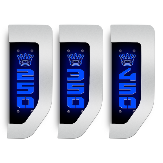 Crown 2017-2022 Ford® Super Duty® Fender Badge Replacement Set - Fully Customizable - LED and Non-LED