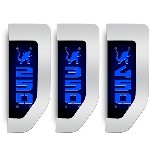 Godzilla 2017-2022 Ford® Super Duty® Fender Badge Replacement Set - Fully Customizable - LED and Non-LED