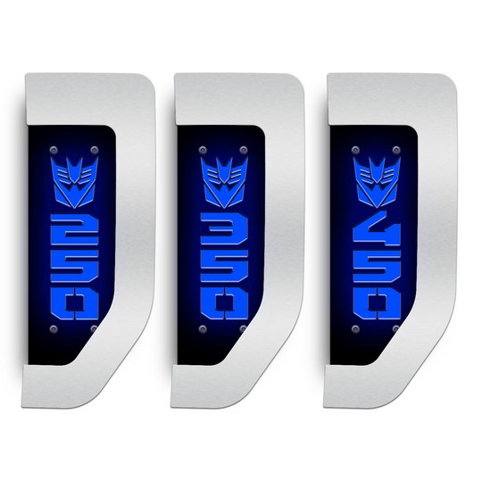 Decepticon 2017-2022 Ford® Super Duty® Fender Badge Replacement Set - Fully Customizable - LED and Non-LED