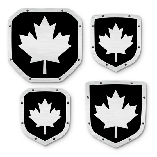 Emblème de bouclier en feuille d'érable canadienne - Camions, calandre et hayon RAM® - Compatible avec plusieurs modèles et années