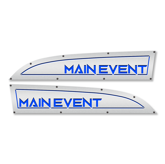 Remplacement des badges d'ailes Ford® Super Duty® 11-16 Main Event - Entièrement personnalisable, emplacements LED et non LED - LED Main Event - Compatible avec Ford® Super Duty® 11-16