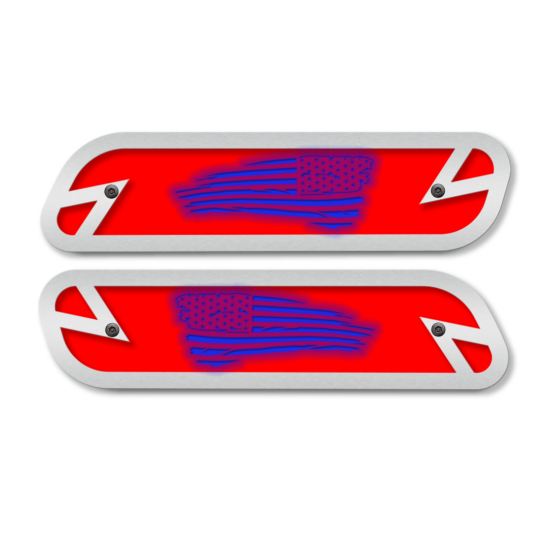 Tattered Flag Hood Emblem Replacements - Fits 2019-2023 Ram® 2500, 3500, 4500 - Fully Customizable, LED or Non-LED