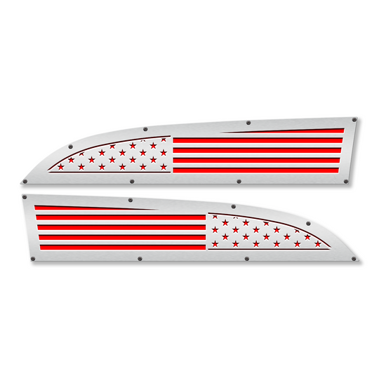 Full American Flag 11-16 Ford® Super Duty® Fender Badge Replacements - Fully Customizable, LED and Non-LED