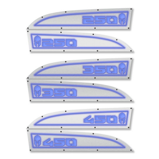 Spartan 250, 350 or 450 11-16 Ford® Super Duty® Fender Badge Replacements - Fully Customizable, LED and Non-LED