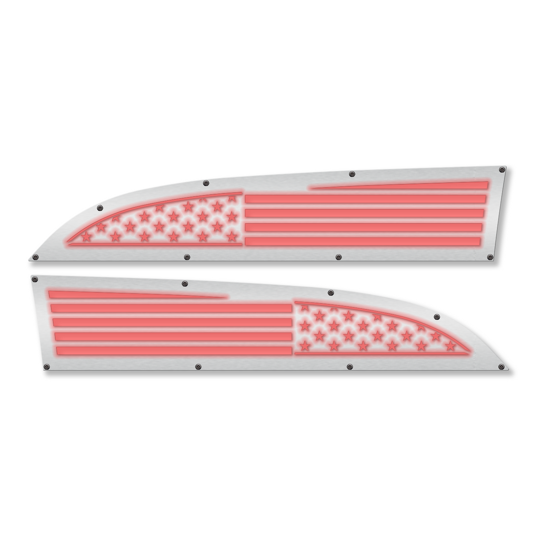 Full American Flag 11-16 Ford® Super Duty® Fender Badge Replacements - Fully Customizable, LED and Non-LED