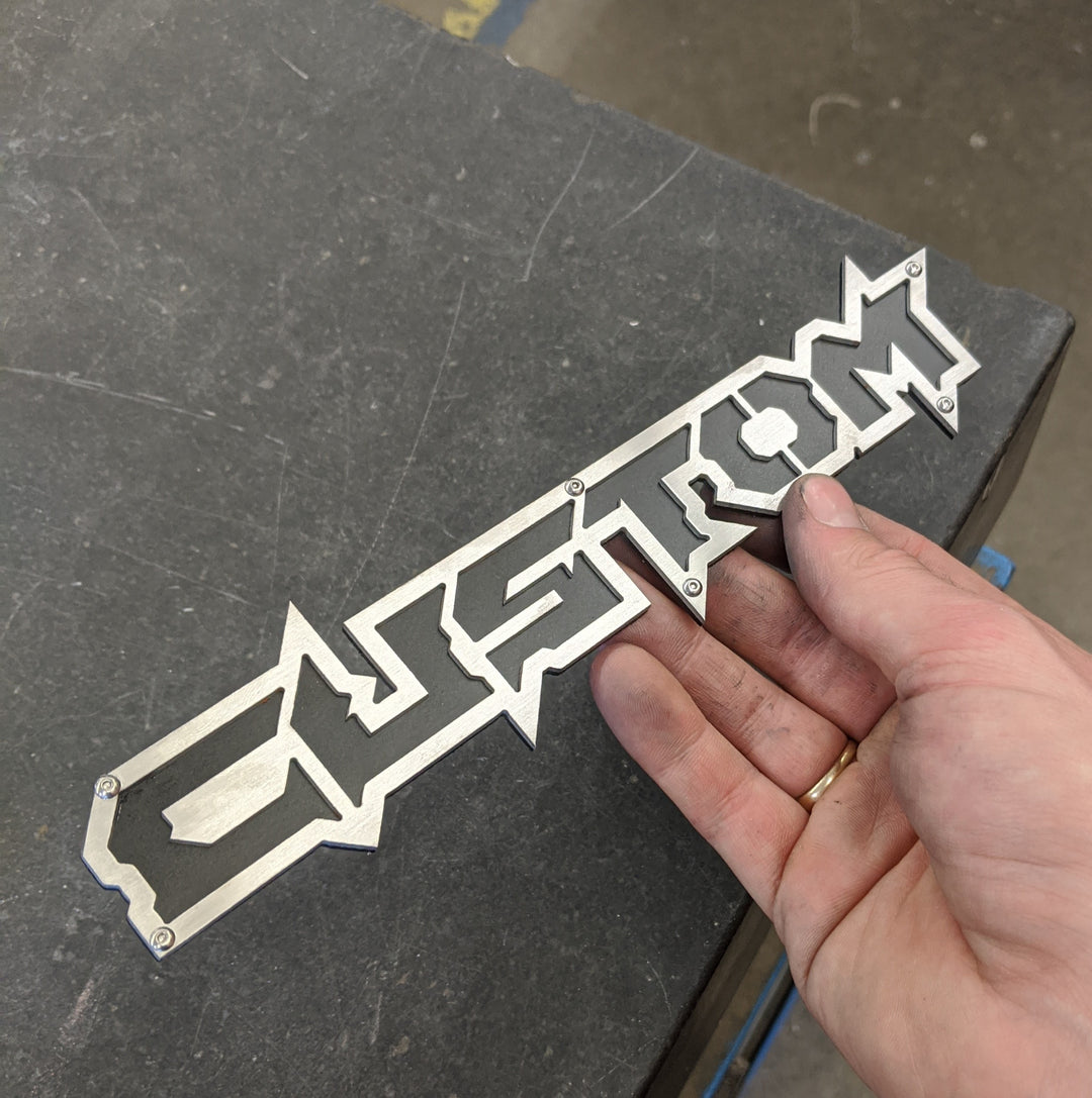 Custom Badge - Brushed on Black