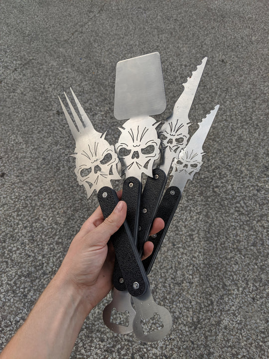 Skull BBQ Utensils - Set of Three