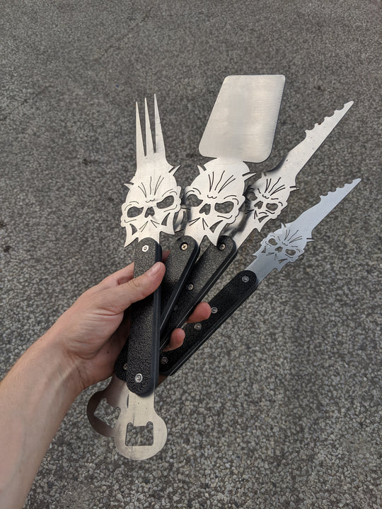 Skull BBQ Utensils - Set of Three