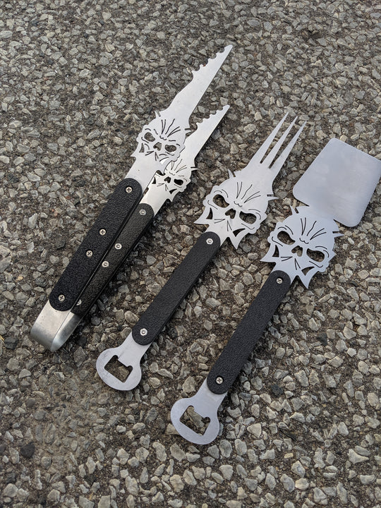 Skull BBQ Utensils - Set of Three