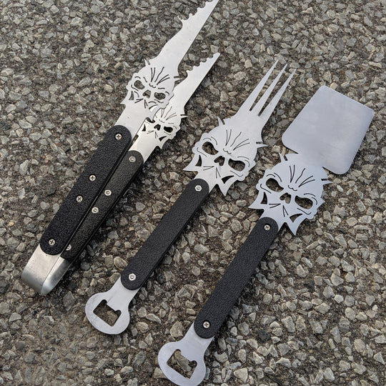 Skull BBQ Utensils - Set of Three