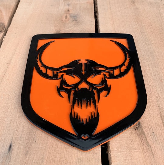 Longhorn Skull Shield Emblem - RAM® Trucks, Grille or Tailgate - Fits Multiple Models and Years