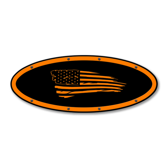 Tattered Flag Oval Replacement - Fits Multiple Ford® Trucks - Fully Customizable Colors