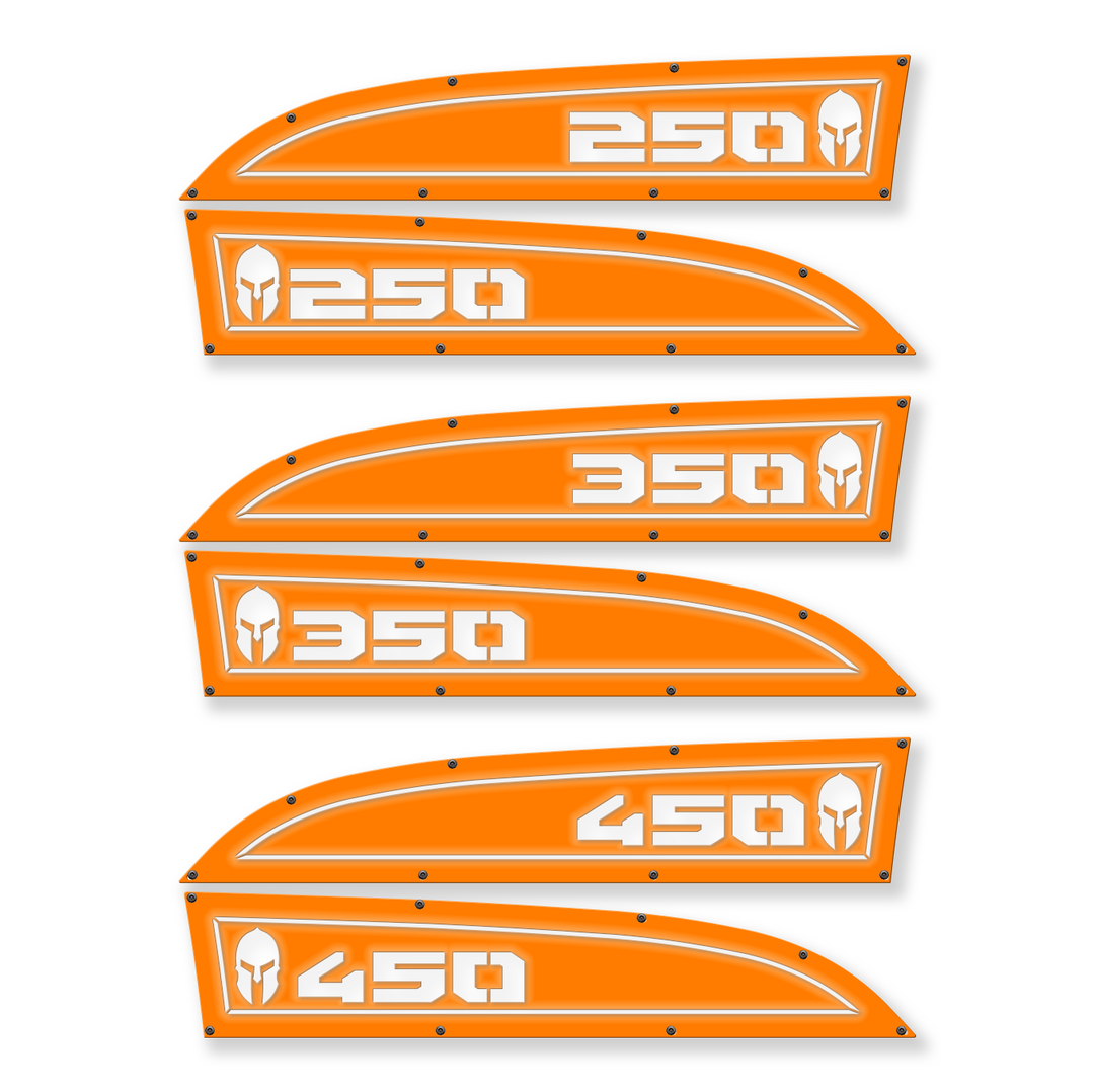 Spartan 250, 350 or 450 11-16 Ford® Super Duty® Fender Badge Replacements - Fully Customizable, LED and Non-LED