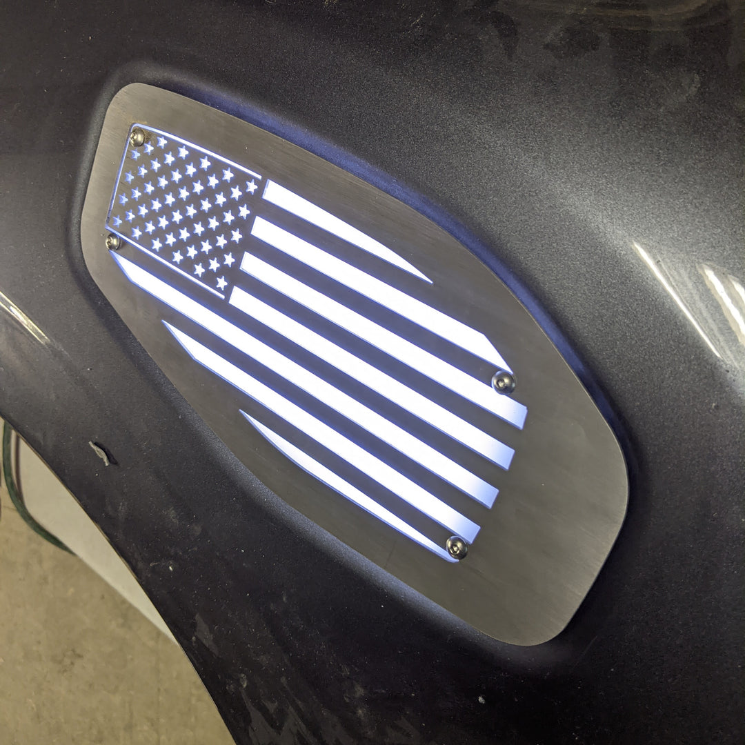 LED Side Fender Badge Replacements - American Flag - Fits 2016-2020 Nissan Titan®