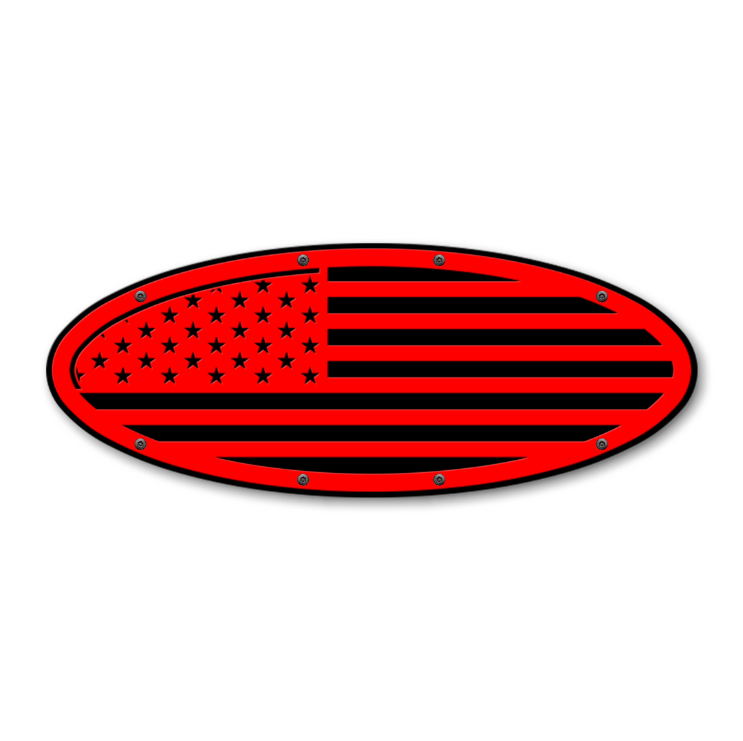 American Flag Oval Replacement - Fits Multiple Ford® Trucks - Fully Customizable Colors