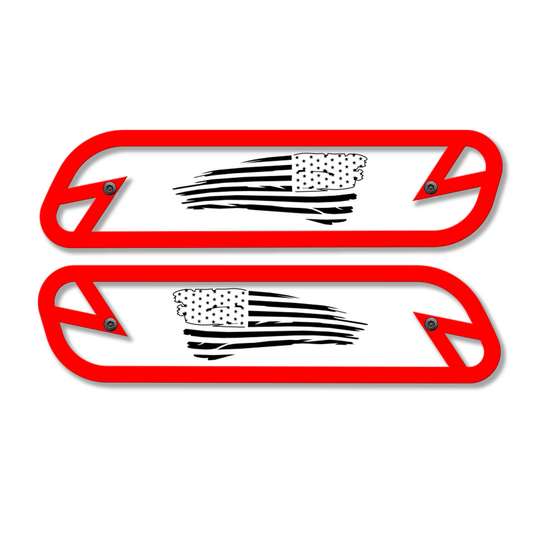 Tattered Flag Hood Emblem Replacements - Fits 2019-2023 Ram® 2500, 3500, 4500 - Fully Customizable, LED or Non-LED