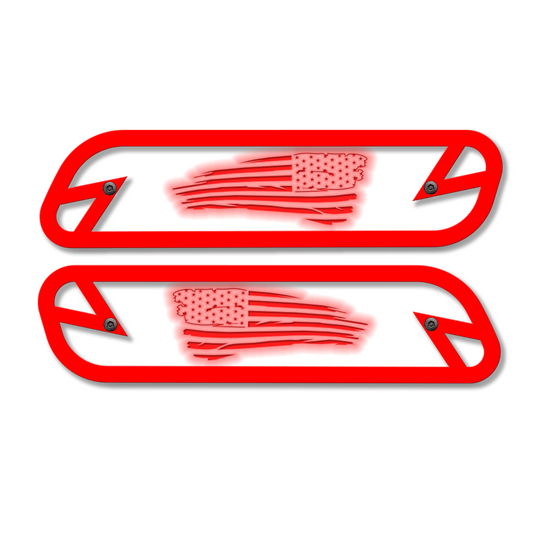 Tattered Flag Hood Emblem Replacements - Fits 2019-2023 Ram® 2500, 3500, 4500 - Fully Customizable, LED or Non-LED