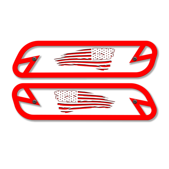 Tattered Flag Hood Emblem Replacements - Fits 2019-2023 Ram® 2500, 3500, 4500 - Fully Customizable, LED or Non-LED