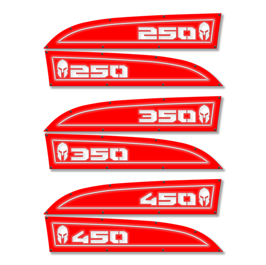 Spartan 250, 350 or 450 11-16 Ford® Super Duty® Fender Badge Replacements - Fully Customizable, LED and Non-LED