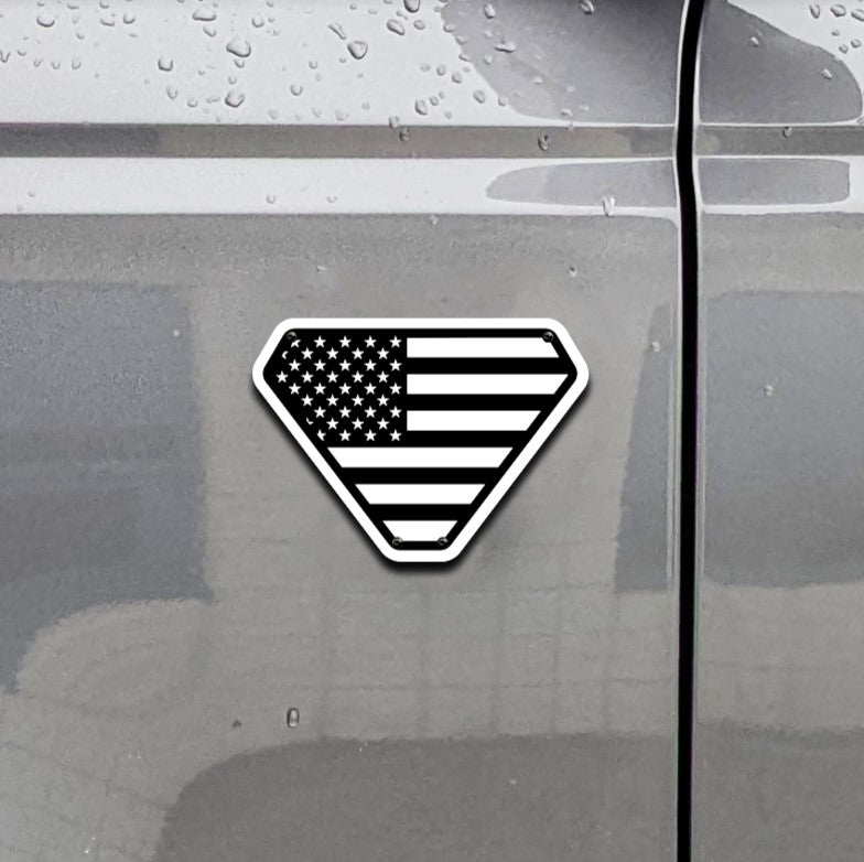 American Flag Bronco® Emblem (Pair) - Powder Coated Aluminum - Fully Customizable - Fits Bronco® Badlands®