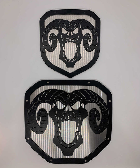 Custom Skull Shield Emblem - RAM® Trucks, Grille or Tailgate - Fits Multiple Models and Years