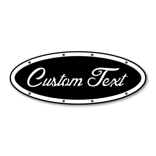 Custom Text Oval Replacement - Script - Fits Multiple Ford® Trucks - Fully Customizable Colors