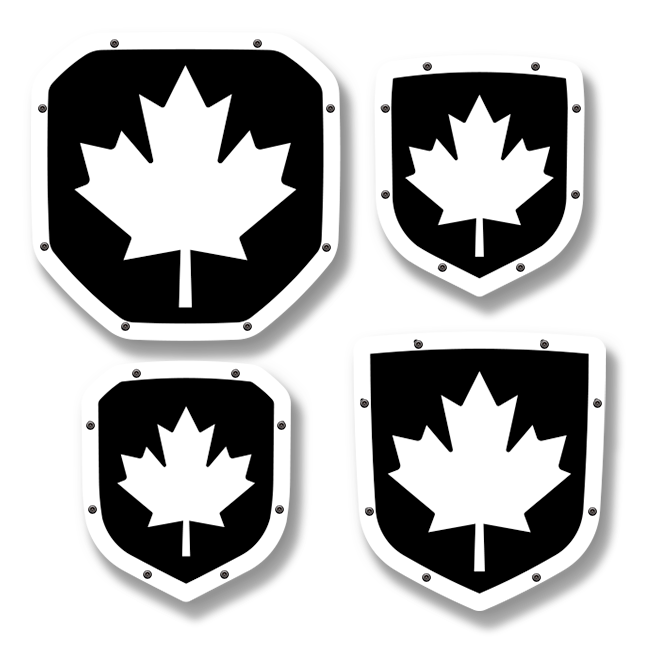 Emblème de bouclier en feuille d'érable canadienne - Camions, calandre et hayon RAM® - Compatible avec plusieurs modèles et années