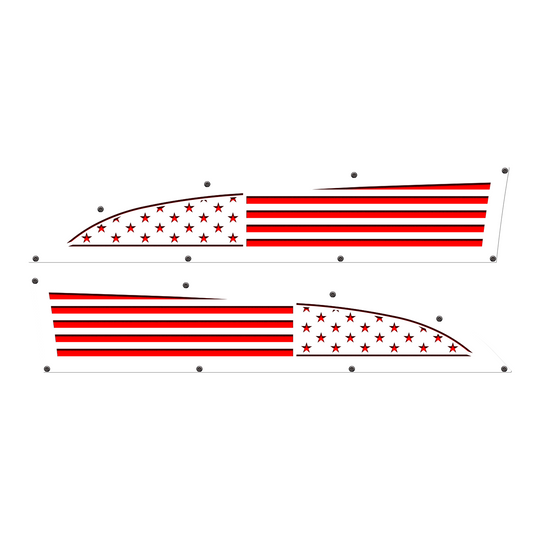 Full American Flag 11-16 Ford® Super Duty® Fender Badge Replacements - Fully Customizable, LED and Non-LED