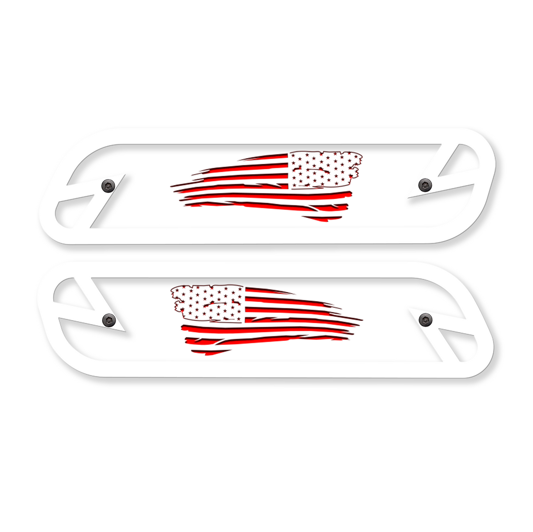 Tattered Flag Hood Emblem Replacements - Fits 2019-2023 Ram® 2500, 3500, 4500 - Fully Customizable, LED or Non-LED